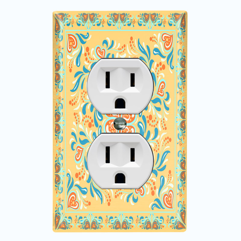 WorldAcc Elegant Hearts Tile 1-Gang Rocker Wall Plate | Wayfair